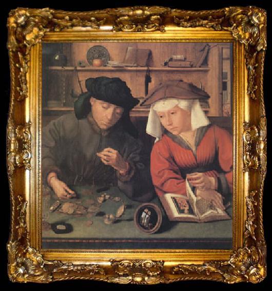framed  Quentin Massys The Moneylender and His Wife (mk05), ta009-2